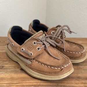 Kids Sperry Brown Moccasin Boat Shoes